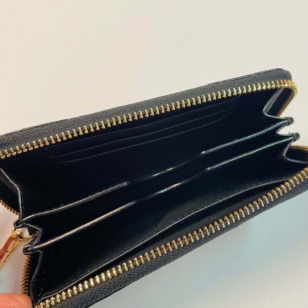 Michael Kors Black Leather Python Pattern Wallet … - image 8